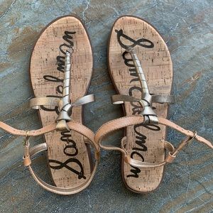 Sam Edelman gold/metalic flat sandals
